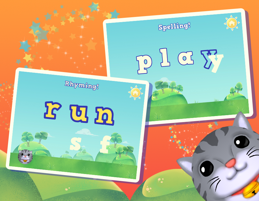 UI Screens for rhyming and spelling